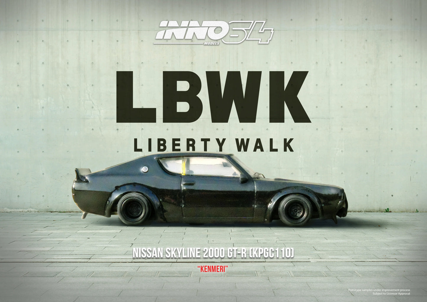 INNO 64 1/64 Nissan Skyline 2000 GT-R (KPGC110) "KENMERI" Black