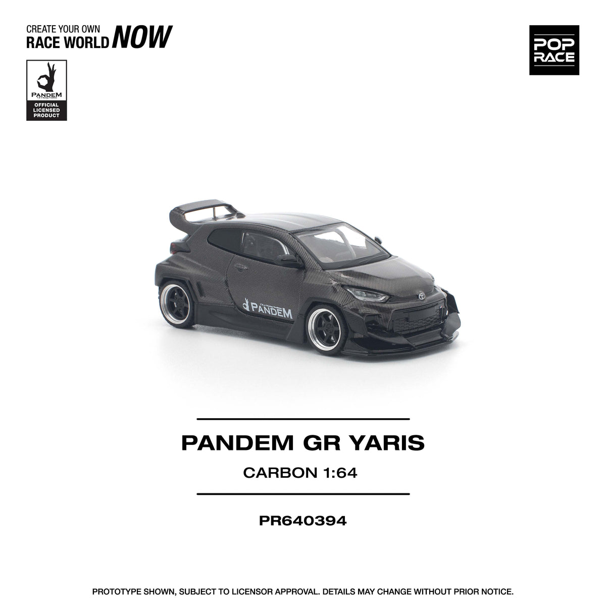 POP RACE 1/64 PANDEM GR YARIS CARBON PR640394