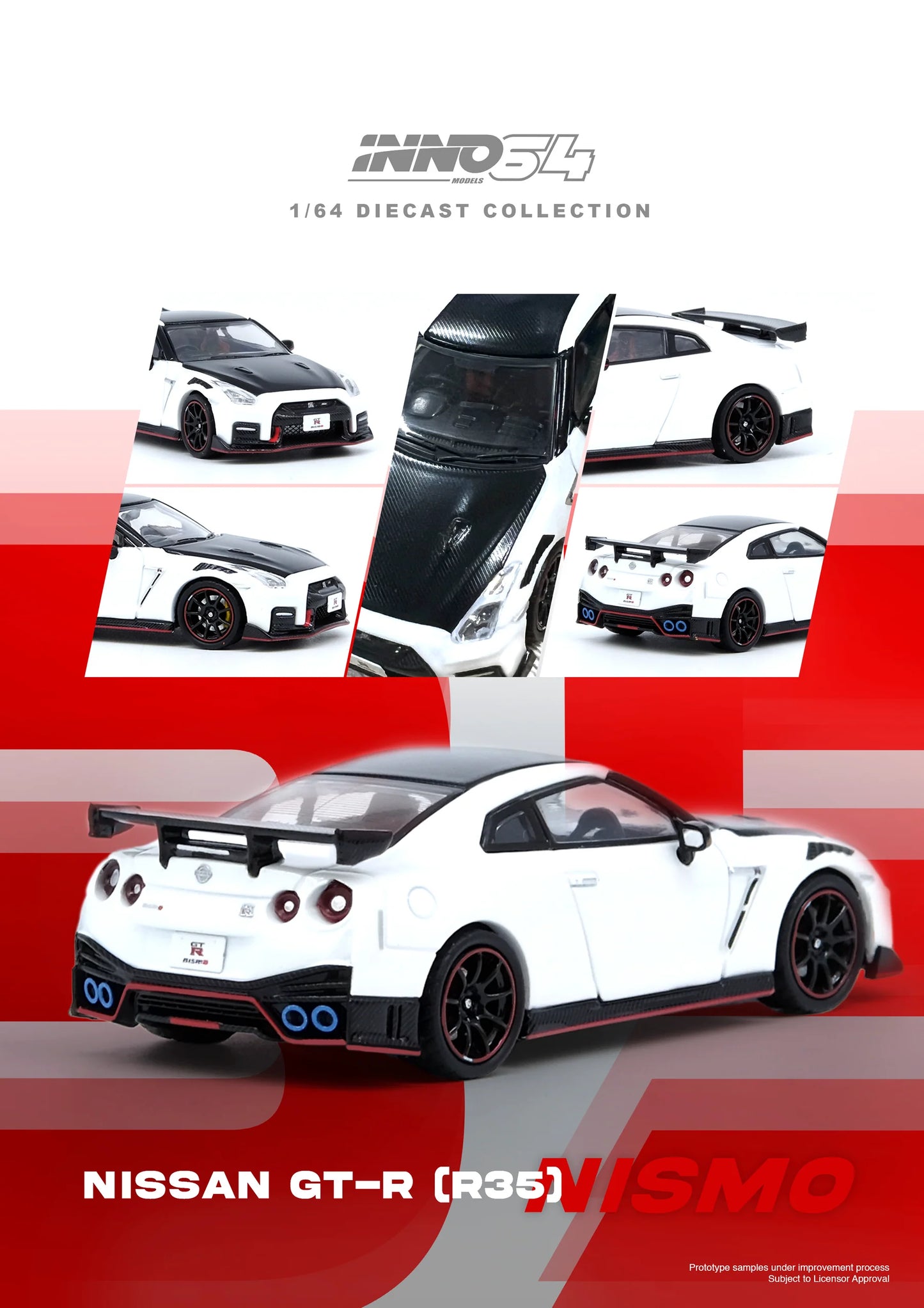 INNO 64 1/64 NISSAN GT-R (R35) NISMO White