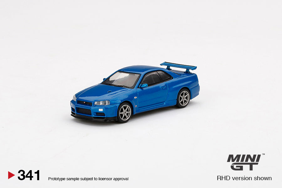 MINI GT #341 1/64 Nissan Skyline GT-R (R34) V-Spec II Bayside Blue