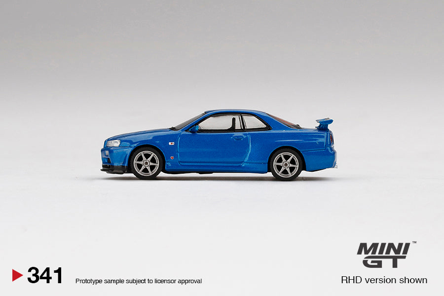 MINI GT #341 1/64 Nissan Skyline GT-R (R34) V-Spec II Bayside Blue