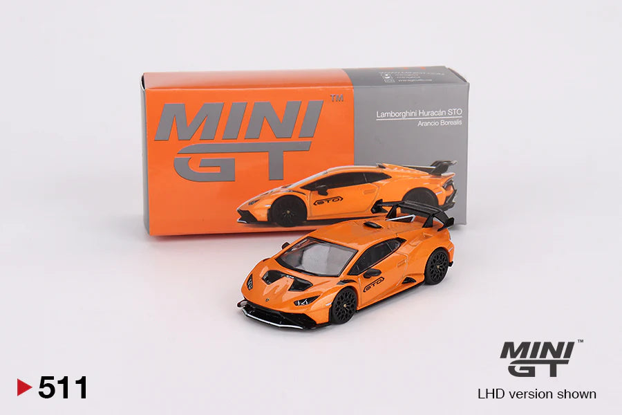 MINI GT #511 1/64 Lamborghini Huracan STO Arancio Borealis (RHD)