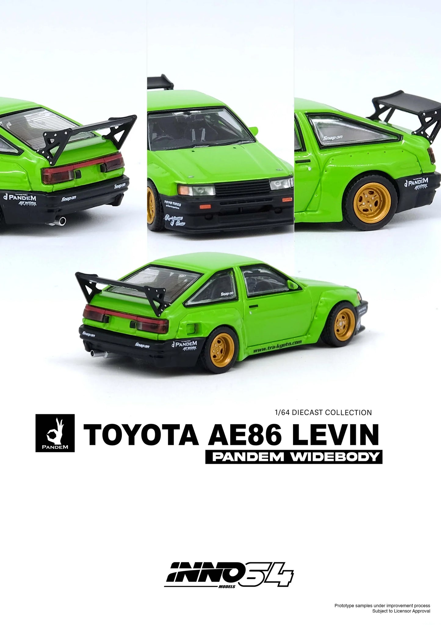 INNO 64 1:64 TOYOTA AE86 Levin "PANDEM ROCKET BUNNY" Green IN64-AE86PL-GRN