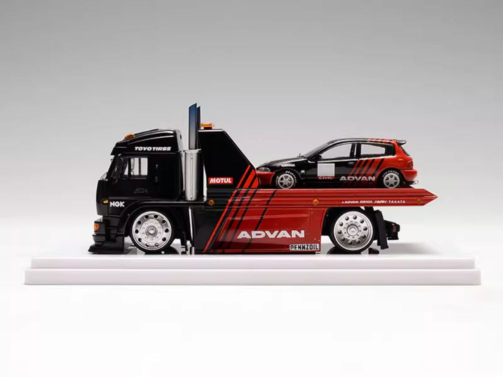 Street Weapon 1/64 KamaZ Advan Sports Flatbed Tow Truck Model