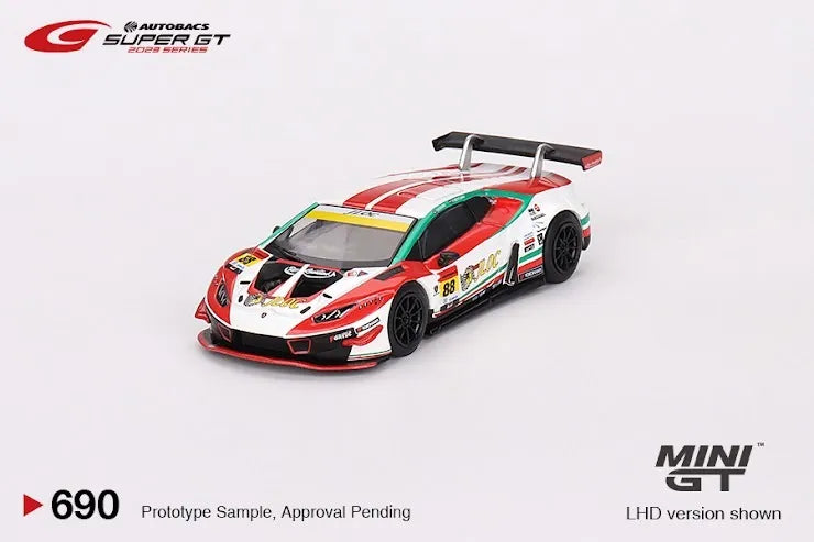 MINI GT #690 "Lamborghini Huracán GT3 EVO #88 ""JLOC Lamborghini GT3"" JLOC 2023 SUPER GT SERIES