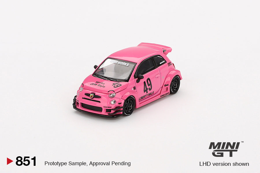 MINI GT #851 1/64 ABARTH 595 LB-WORKS x Abas Works Pink (RHD)