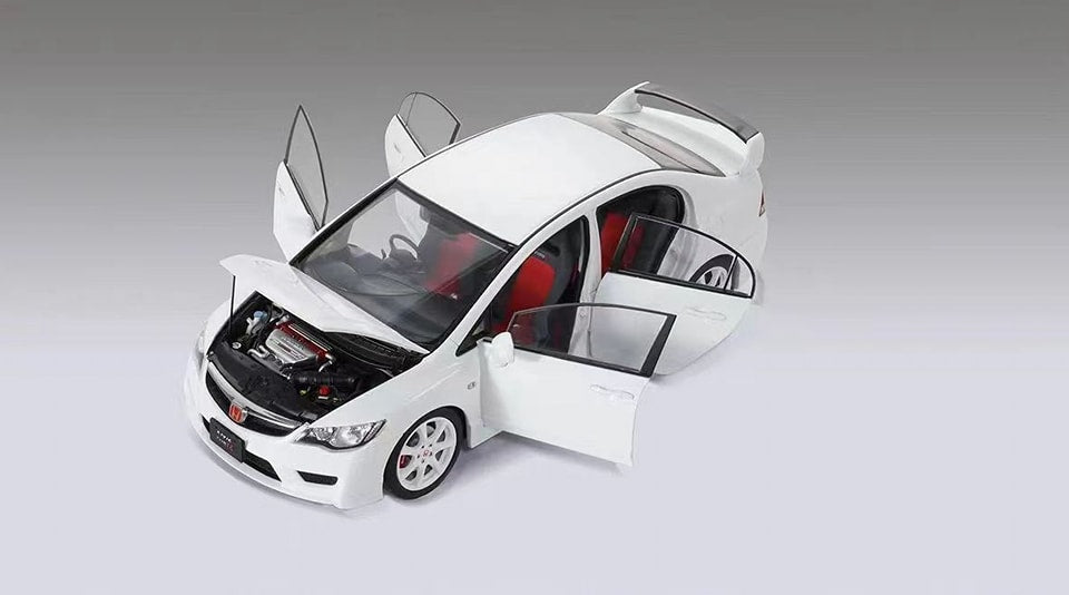 WELL 1/18 HONDA CIVIC FD2 TYPE R CHAMPIONSHIP WHITE