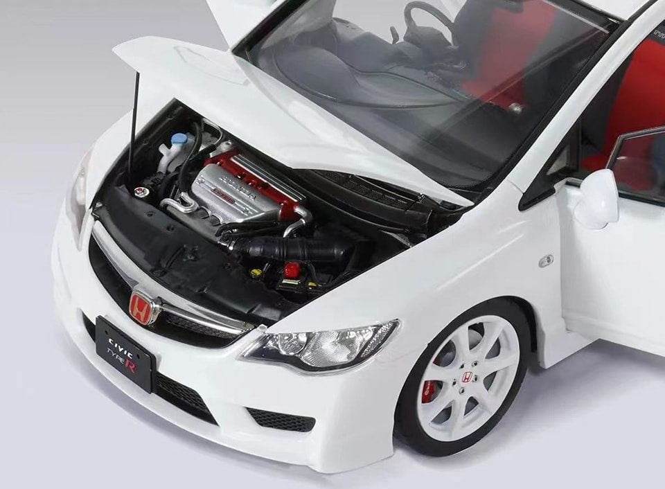WELL 1/18 HONDA CIVIC FD2 TYPE R CHAMPIONSHIP WHITE