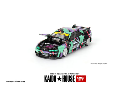 * PRE ORDER * [ Kaido House x MINI GT ] NISSAN SKYLINE GT-R (R33) HKS V1 KHMG129
