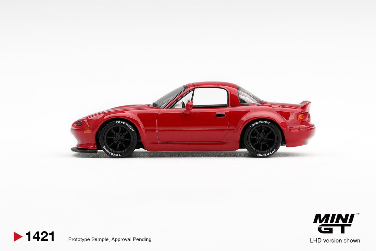 * PRE ORDER * MINI GT #1421 1/64 Mazda MX-5 (NA) Pandem Classic Red (RHD)
