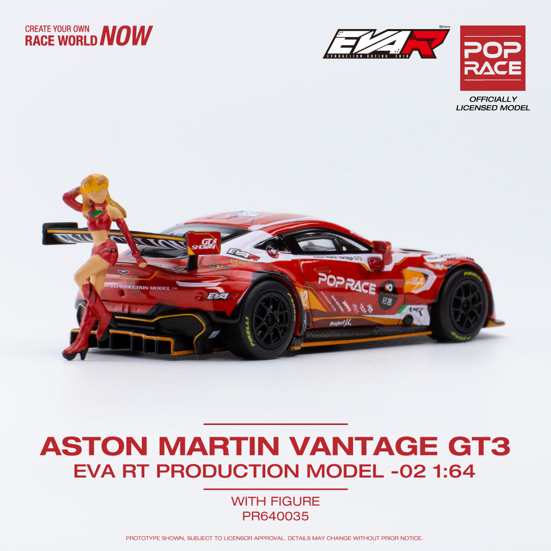 POP RACE 1/64 Aston Martin Vantage GT3 - EVA RT Production Model 02 with figure