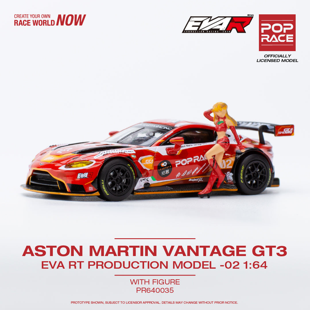 POP RACE 1/64 Aston Martin Vantage GT3 - EVA RT Production Model 02 with figure