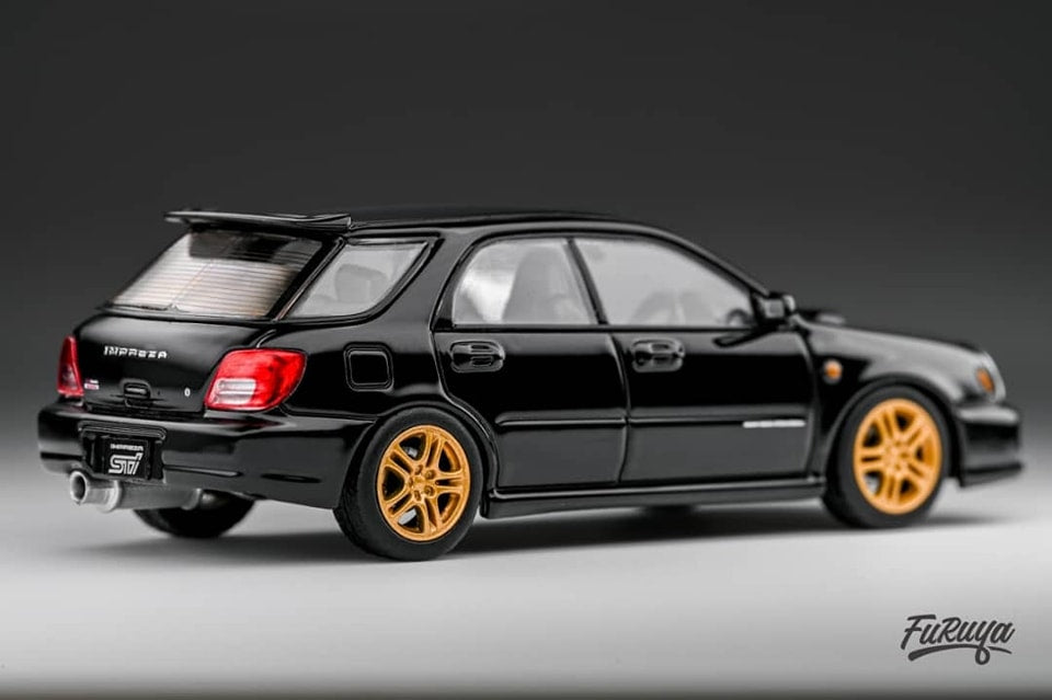 Furuya 1/64 Diecast Model Subaru Impreza WRX STi Wagon (Mk2 GD Bugeye) Black