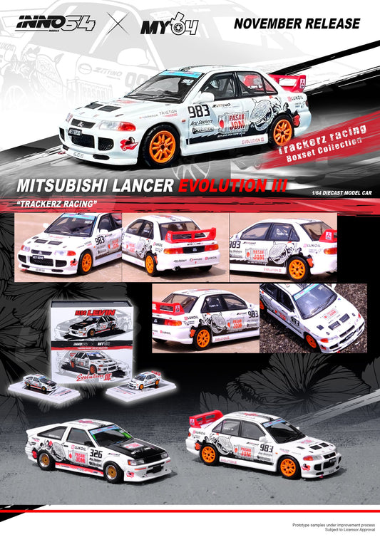 INNO 64 1/64 MITSUBISHI LANCER EVOLUTION III "TRACKERZ RACING”