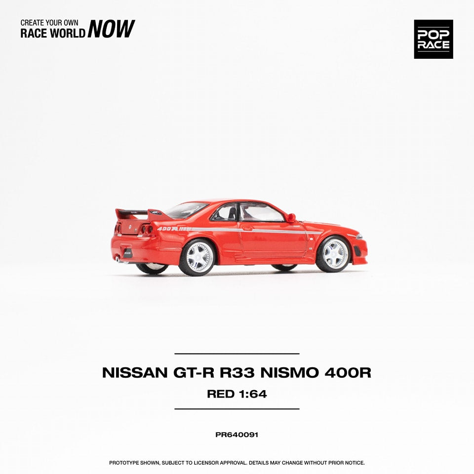 POPRACE 1/64 NISSAN GT-R R33 NISMO 400R RED PR640091