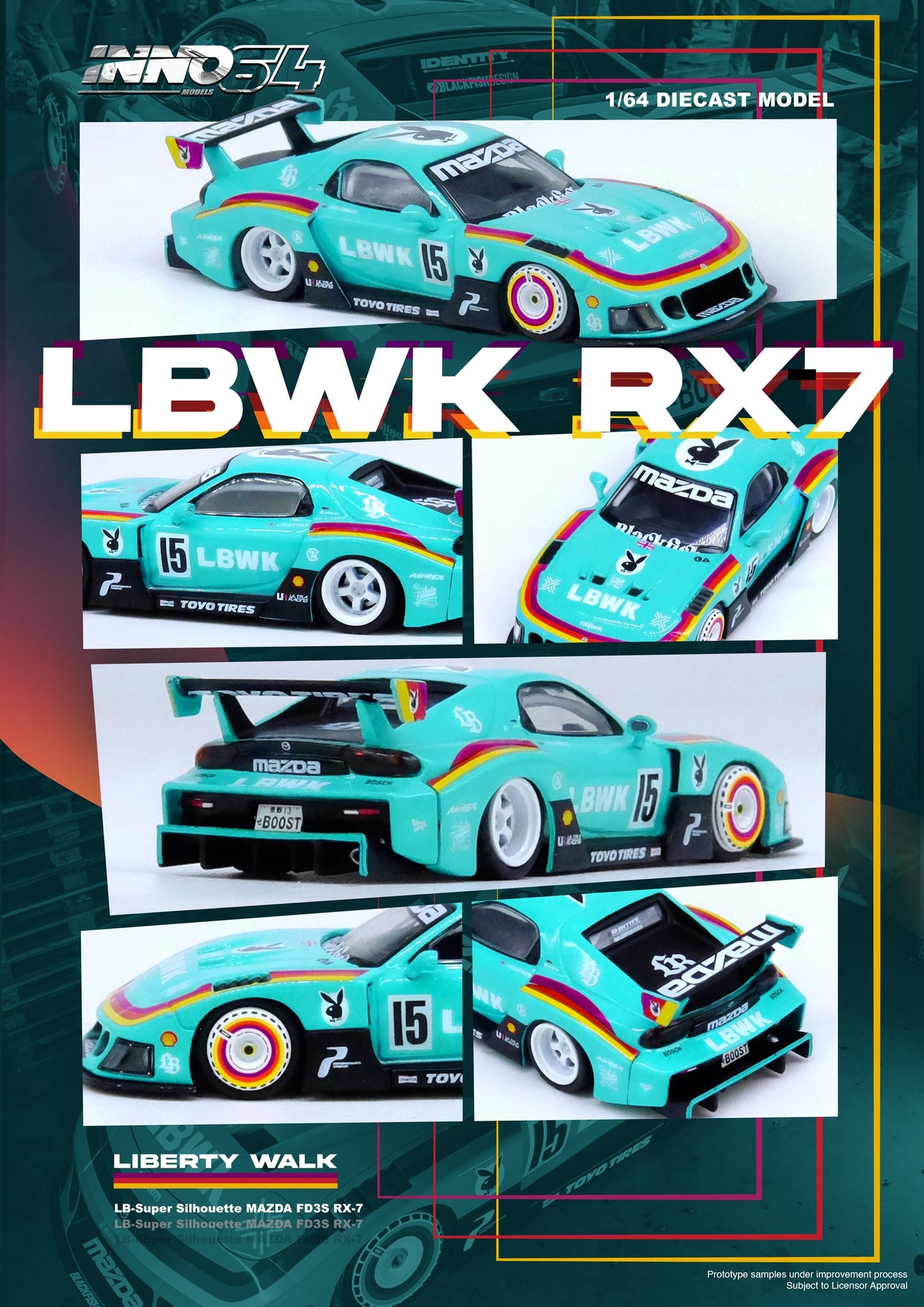 INNO 64 Mazda RX-7 FD3S LB-Super Silhouette LBWK Special Edition 🇨🇳 HEC24 EXCLUSIVE 🇨🇳