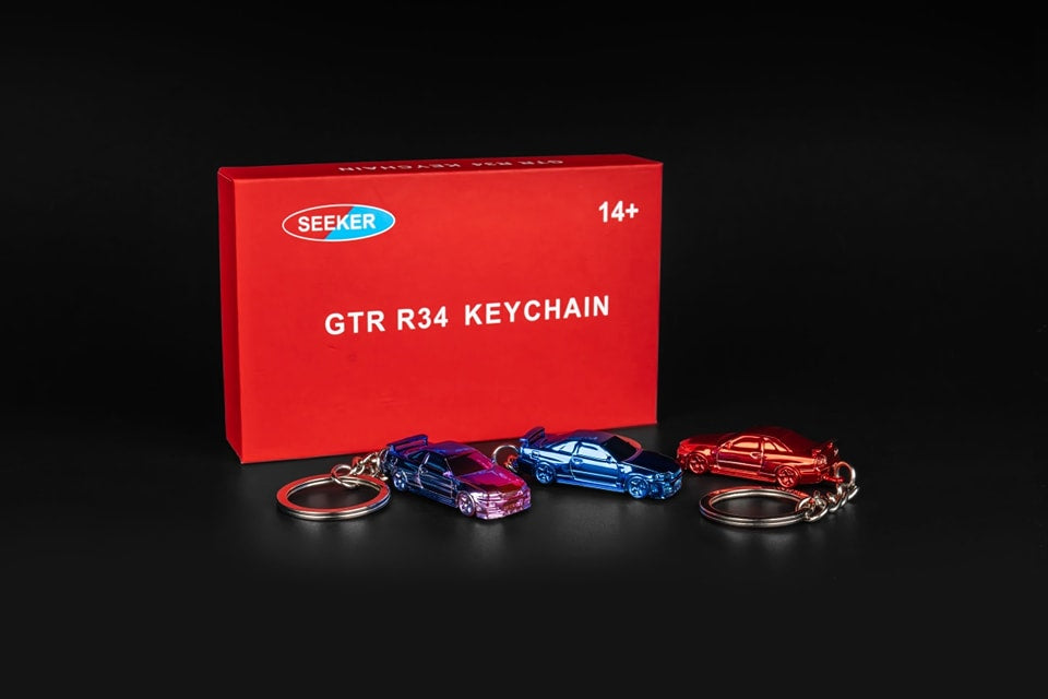 SEEKER 1/87 NISSAN SKYLINE GT-R R34 DIECAST KEYCHAIN 2ND RELEASE