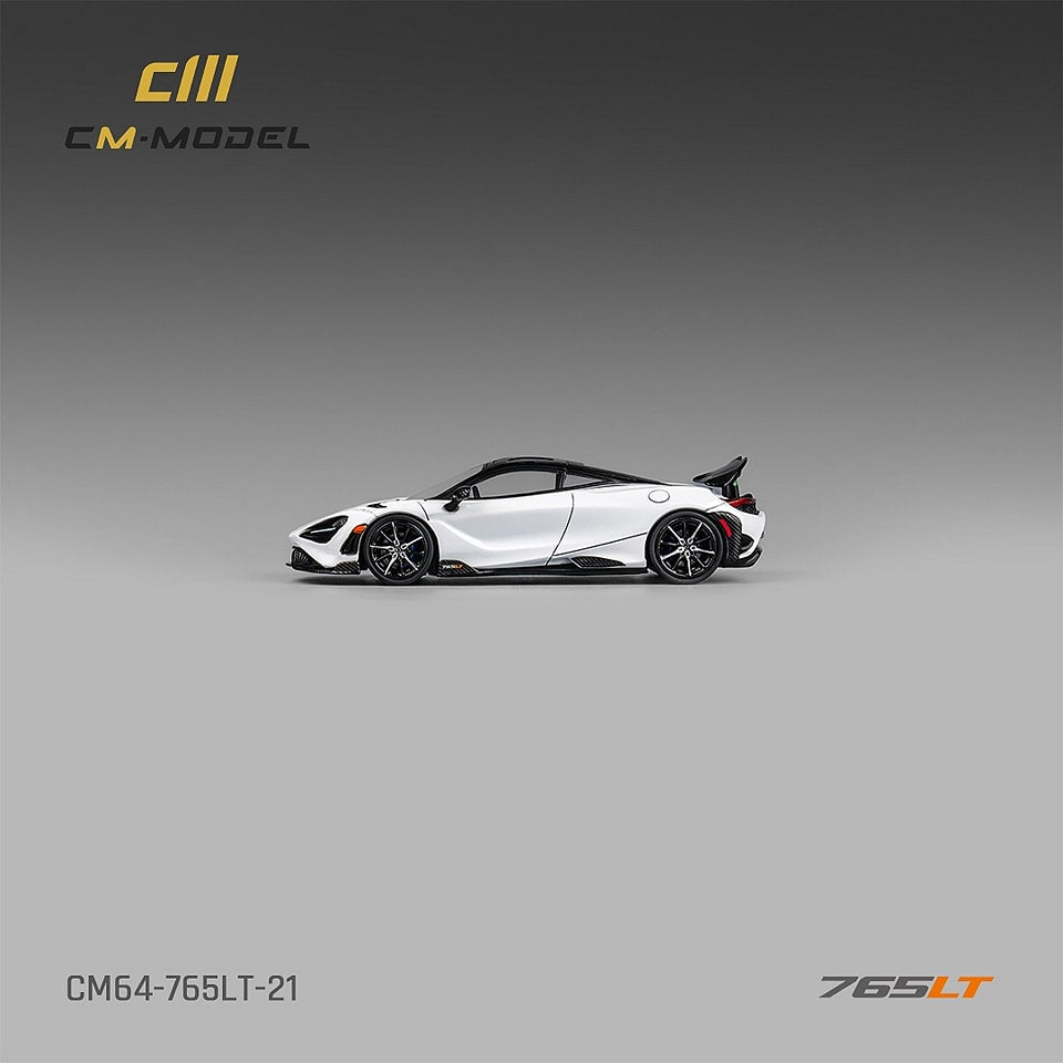CM Model 1/64 Mclaren 765LT White Color (Carbon Wing)