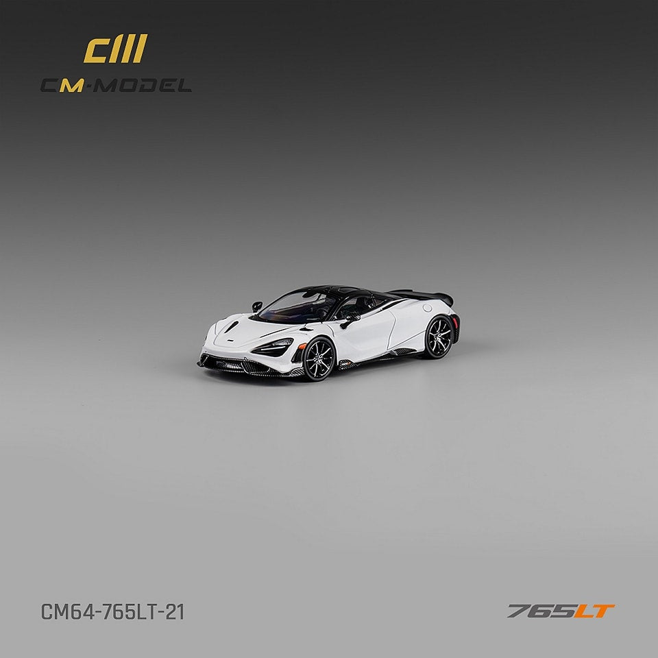 CM Model 1/64 Mclaren 765LT White Color (Carbon Wing)
