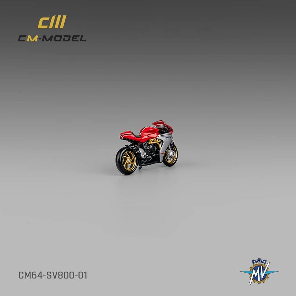 CM Model 1/64 Diecast Motorcycle Model MV Agusta (SV800) Red Color