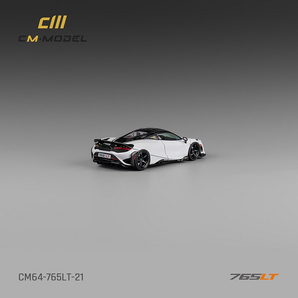CM Model 1/64 Mclaren 765LT White Color (Carbon Wing)