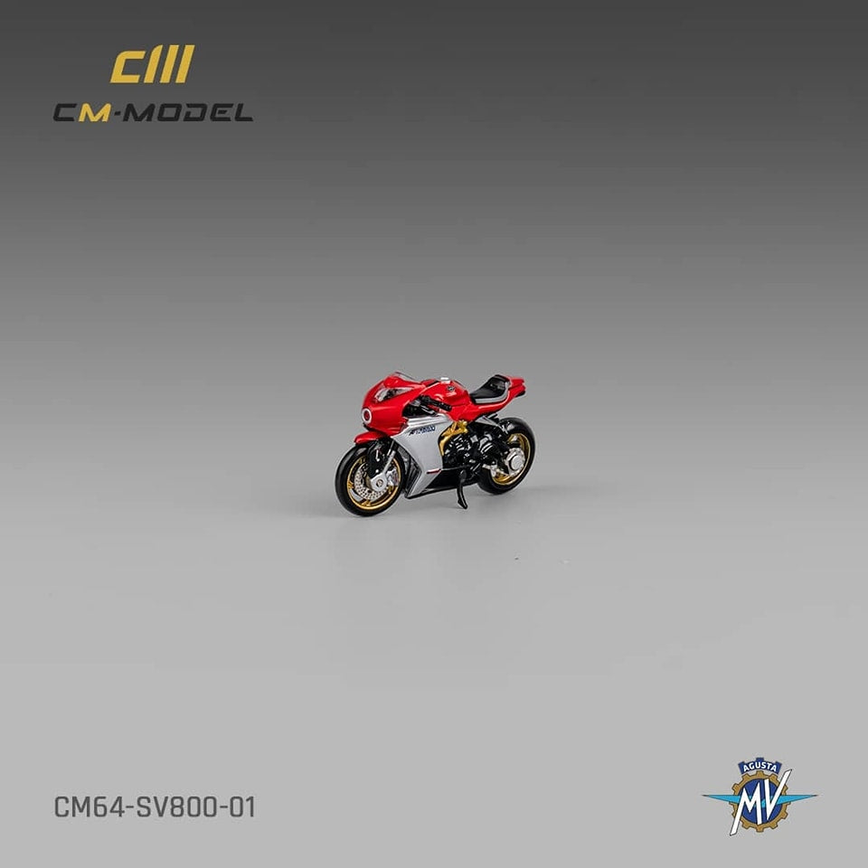 CM Model 1/64 Diecast Motorcycle Model MV Agusta (SV800) Red Color
