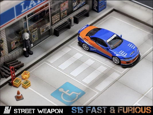 STREET WEAPON 1/64 Nissan Silvia S15 ROCKET BUNNY,Fast & Furious Mona Lisa livery