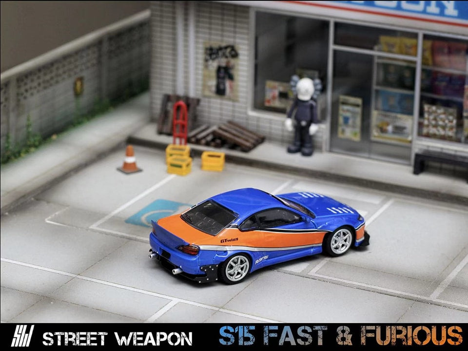 STREET WEAPON 1/64 Nissan Silvia S15 ROCKET BUNNY,Fast & Furious Mona Lisa livery