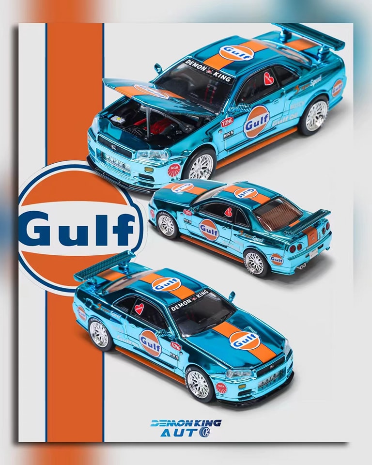 DEMON KING AUTO Nissan GT-R 34 Chrome Gulf
