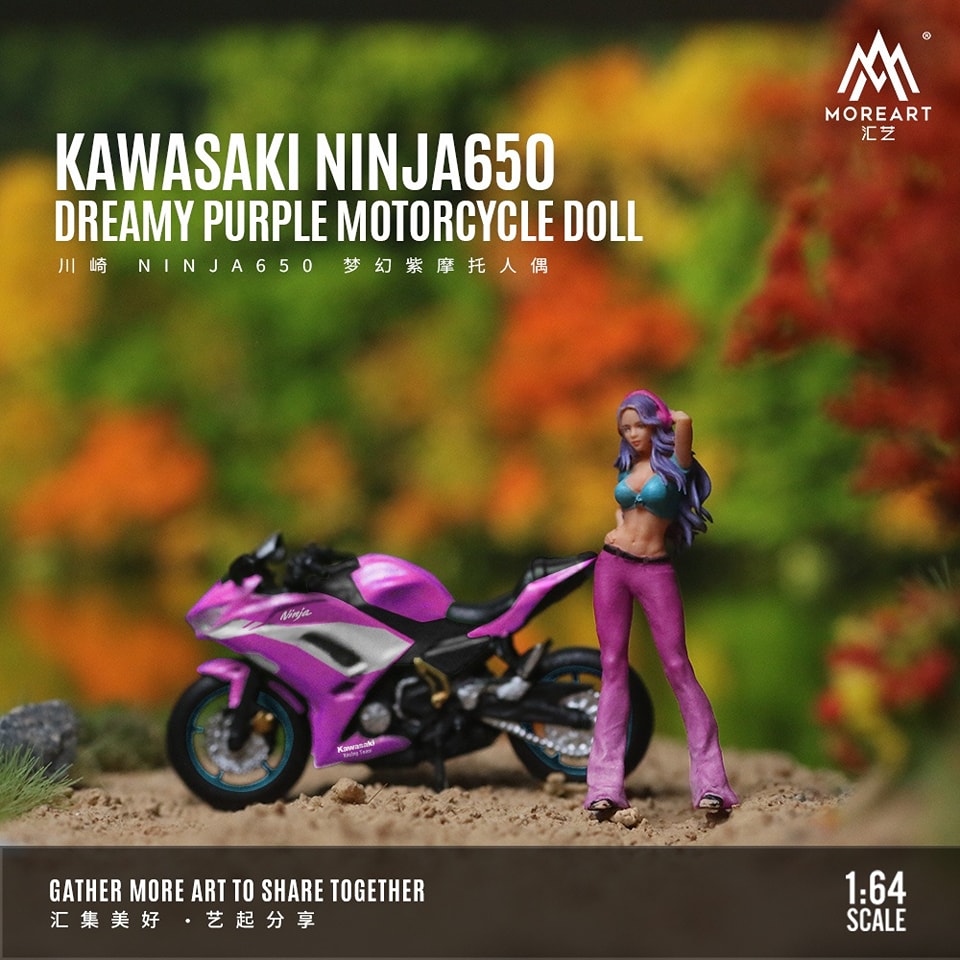 MOREART 1/64 KAWASAKI NINJA650 DREAMY PURPLE MOTORCYCLE DOLL