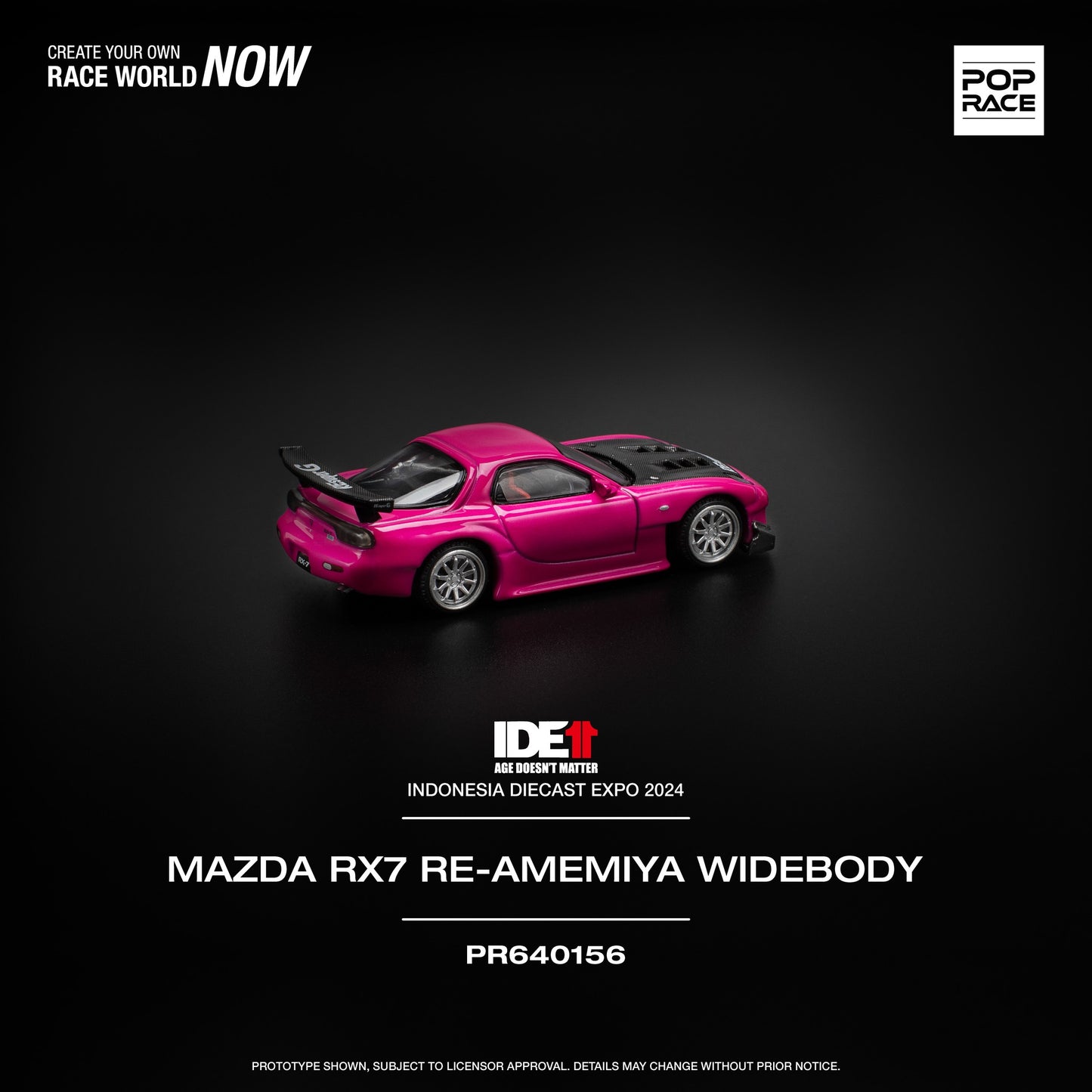 POP RACE 1/64 MAZDA RX-7 (FD3S) RE-AMEMIYA WIDEBODY PINK PR640156