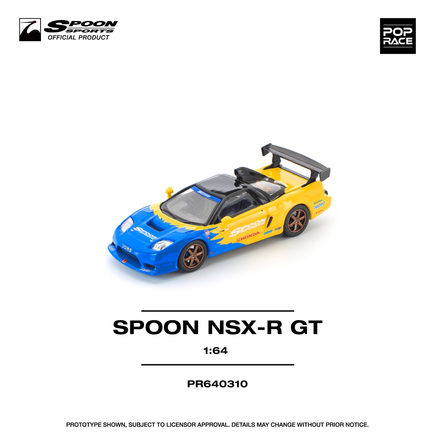 * PRE ORDER * POP RACE 1/64 SPOON SPORTS HONDA NSX-R GT PR640310