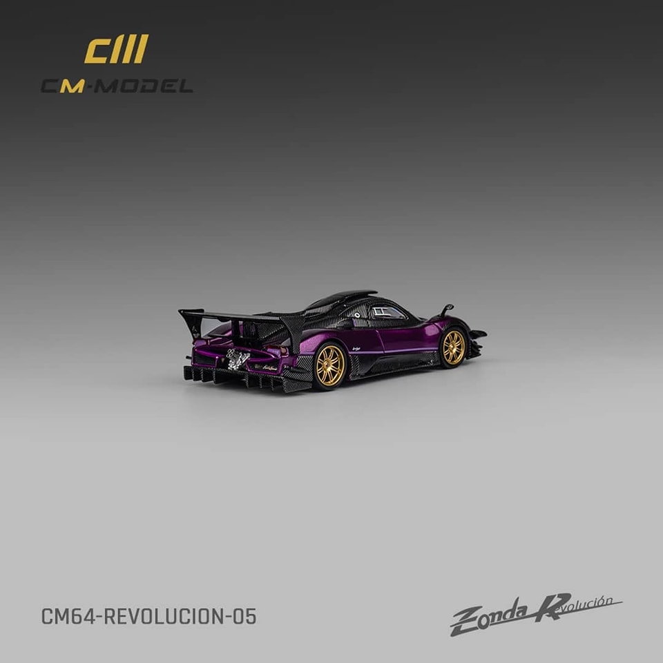 CM Model 1/64 Pagani Zonda R Evolucion Track Version Purple Color with Black Carbon.