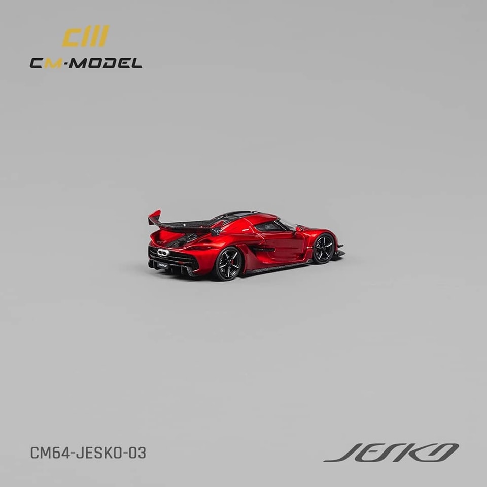 CM Model 1/64 Diecast Model Jesko Attack Cherry Red Color