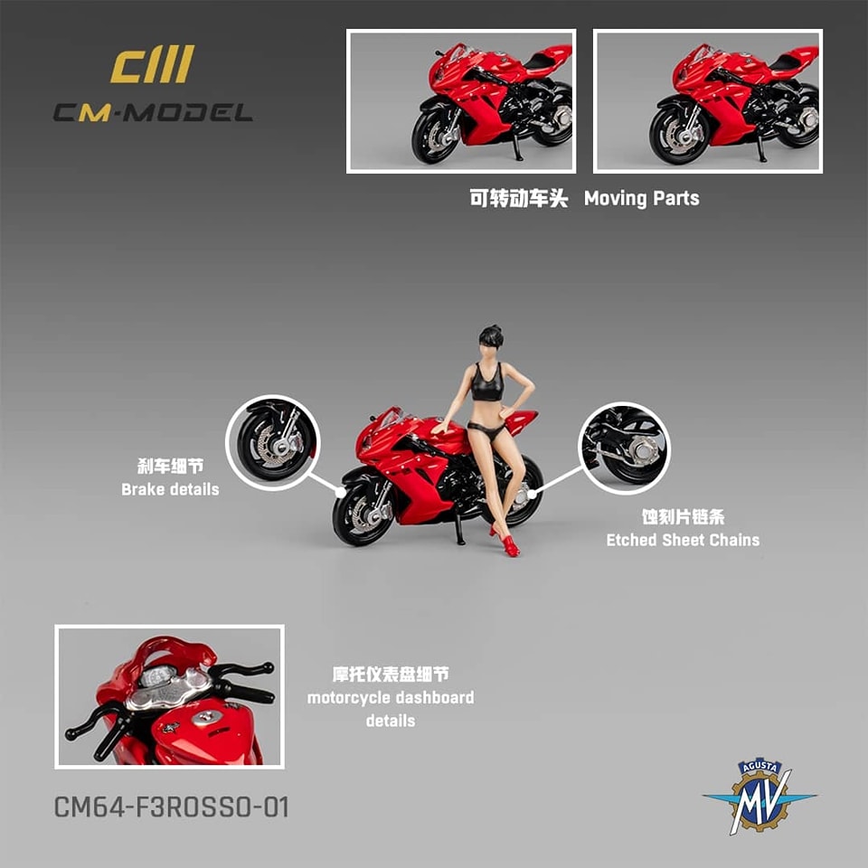 CM Model 1/64 MV Agusta F3 Rosso Red Color
