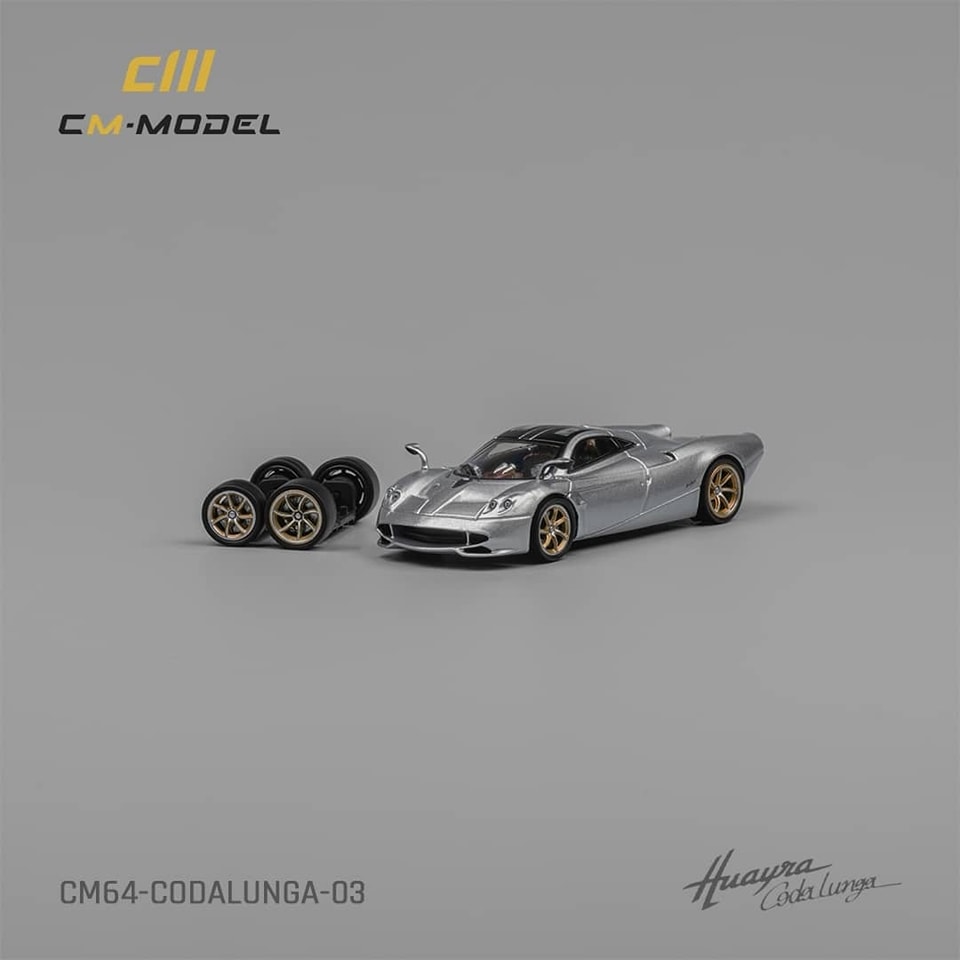 CM Model 1/64 Pagani Huayra Codalunga Metallic Silver