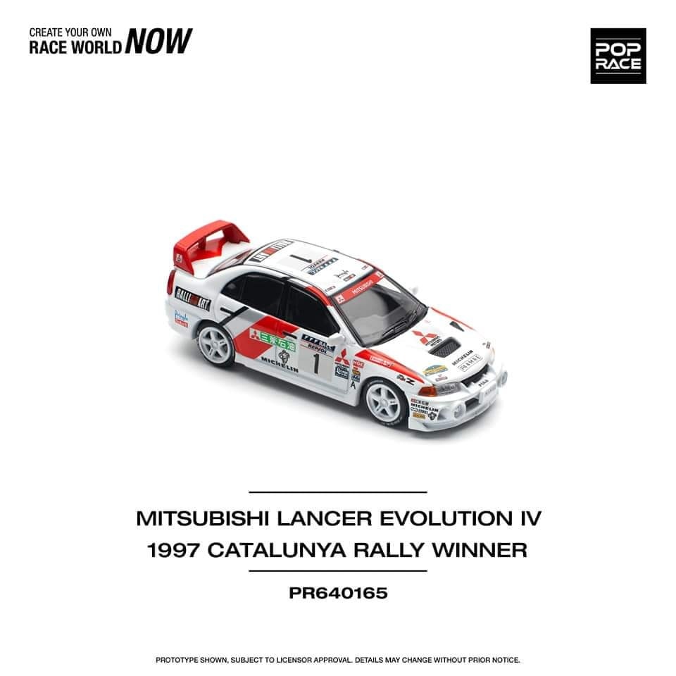 POP RACE 1/64 MITSUBISHI LANCER EVOLUTION IV 1997 CATALUNYA RALLY WINNER PR640165