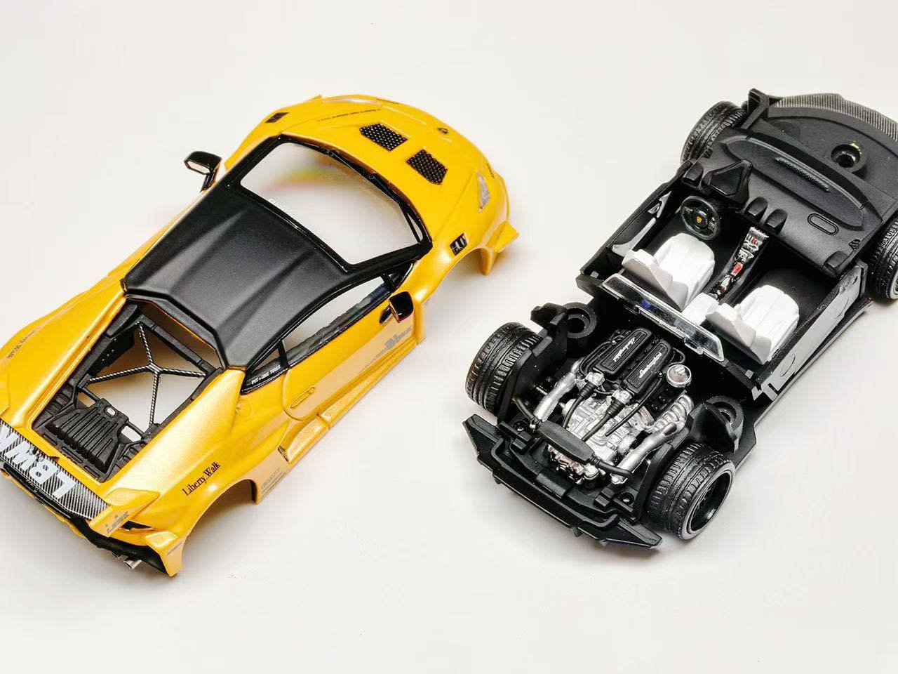 KING MODEL 1/64 LBWK HURACAN GT YELLOW
