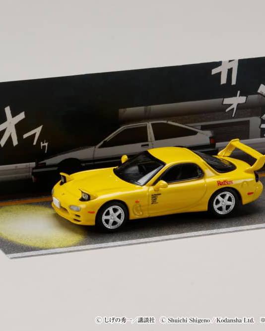Hobby Japan 1/64 Initial D 30th Anniversary RX-7 FD3S RedSuns HJDMD002A - Yellow Keisuke Takahashi