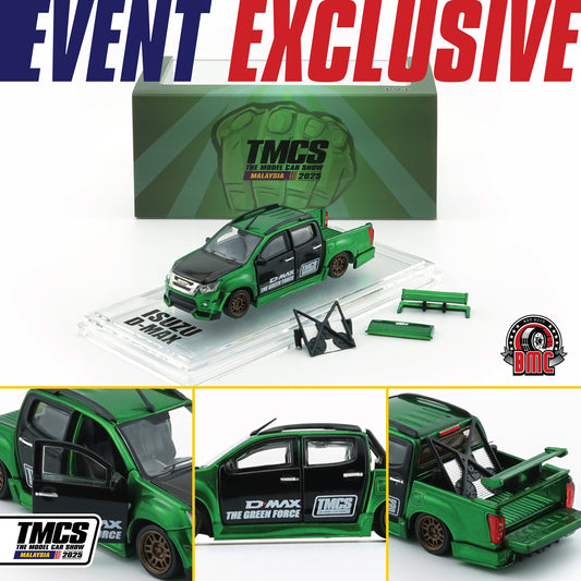 BMC 1/64 ISUZU 2018 D MAX LOW RIDER - METALLIC GREEN | THE MODEL CAR SHOW 2025 TMCS