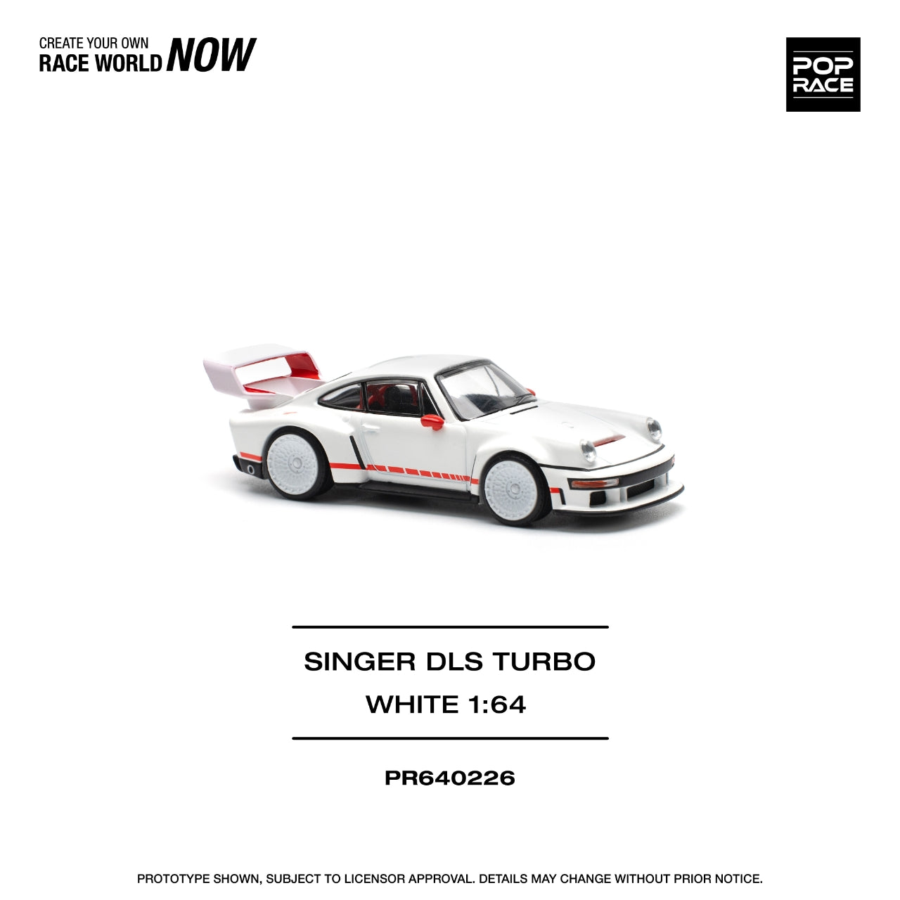 POP RACE 1/64 SINGER DLS TURBO (TRACK) - WHITE PR640226