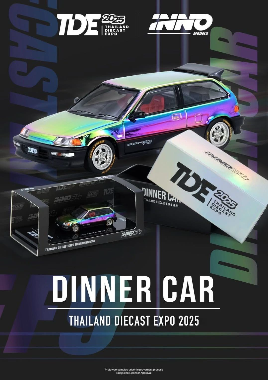 INNO 64 Honda Civic SIR EF9 Chameleon Chrome Dinner Car | Thailand INNO 64 Honda Civic SIR EF9 Chameleon Chrome Dinner Car | Thailand