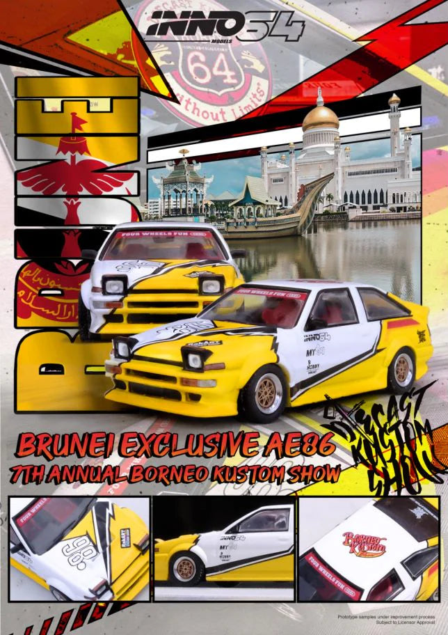 INNO 64 1/64 TOYOTA SPRINTER TRUENO AE86 Brunei Diecast Kustom Show 2024