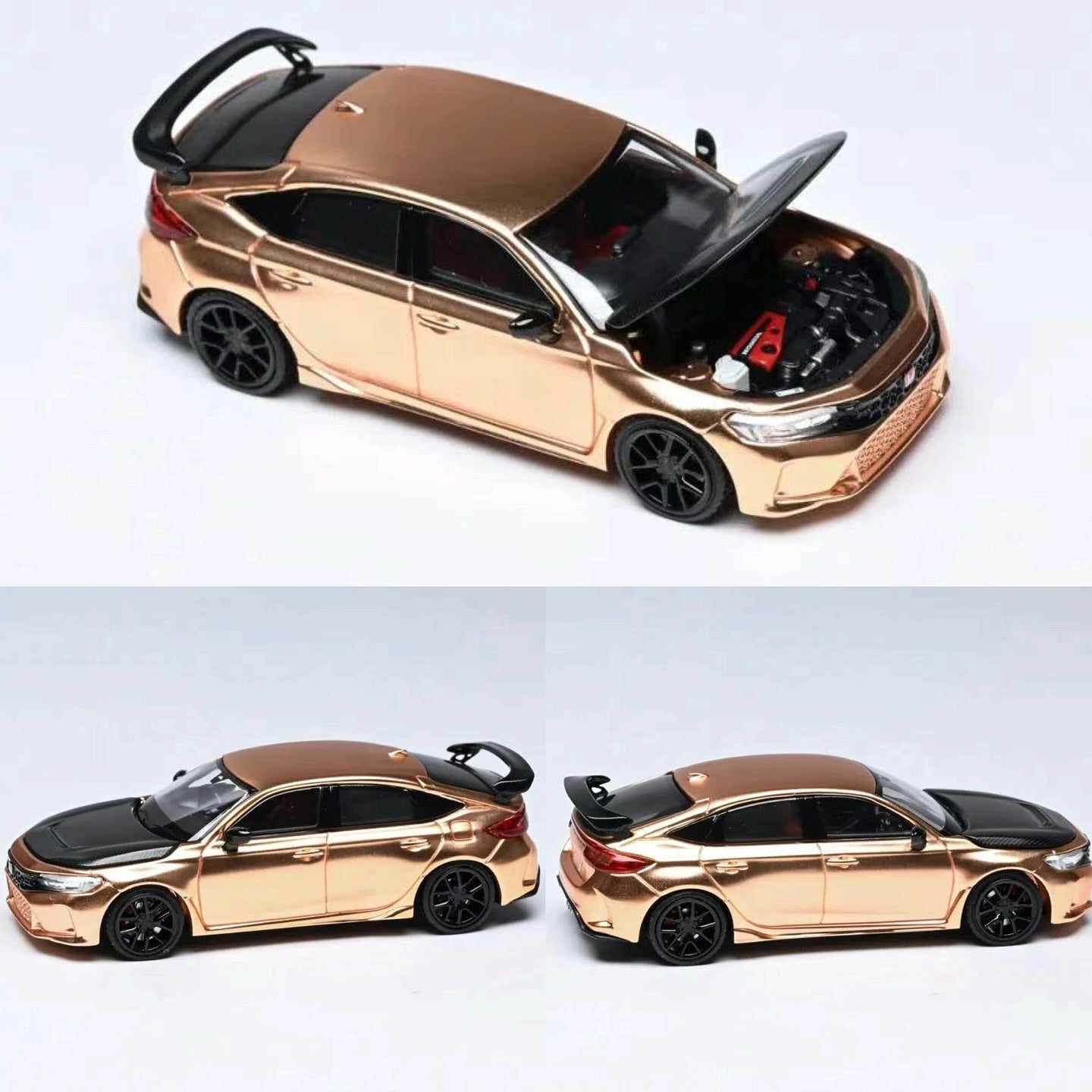 MOTORHELIX 1/64 HONDA CIVIC TYPE R ELECTROPLATING COPPER HONG KONG TOYCAR SALON EXCLUSIVE 2025