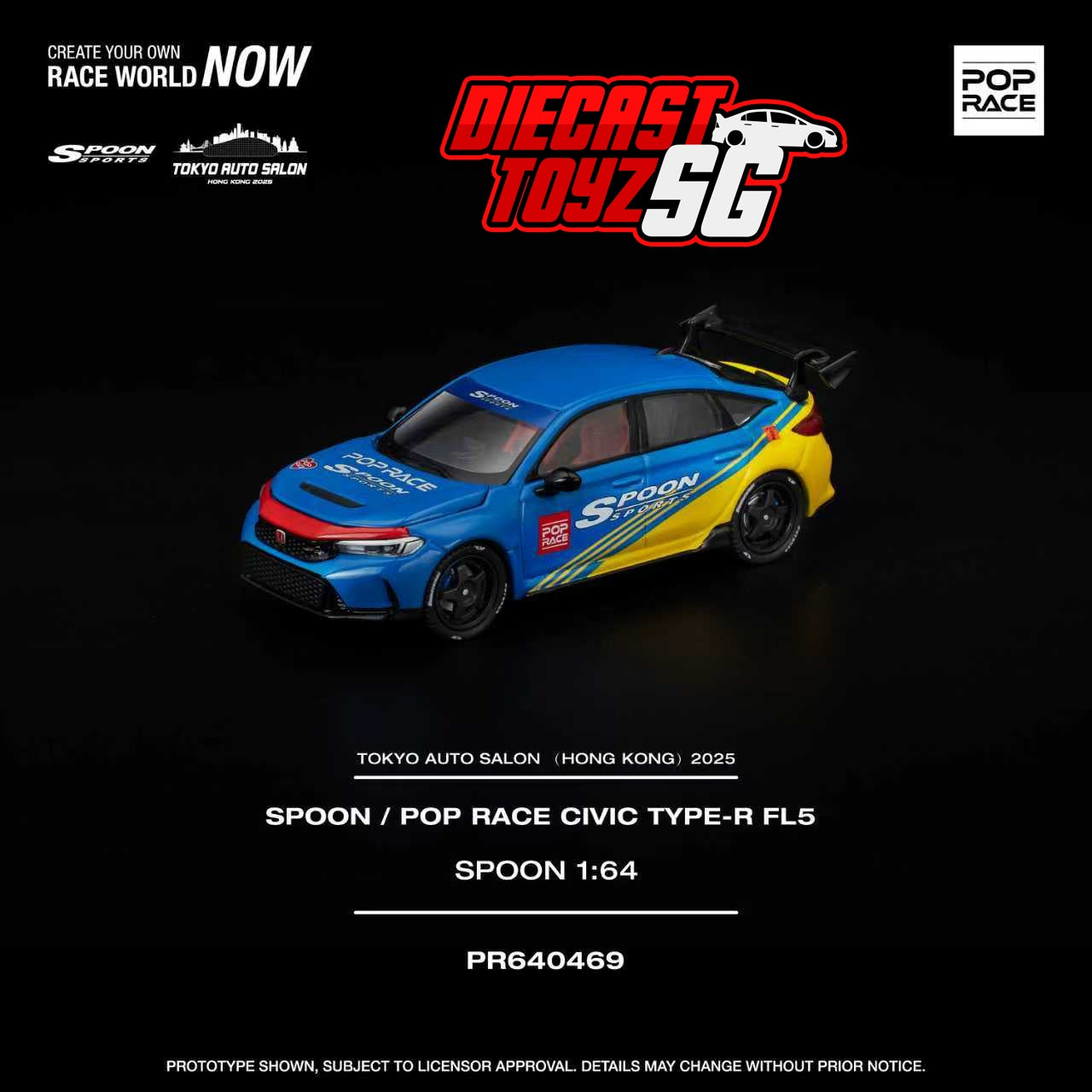 POP RACE 1/64 SPOON SPORTS SPOON SPORTS FL5 PR640469 – Diecast Toyz SG