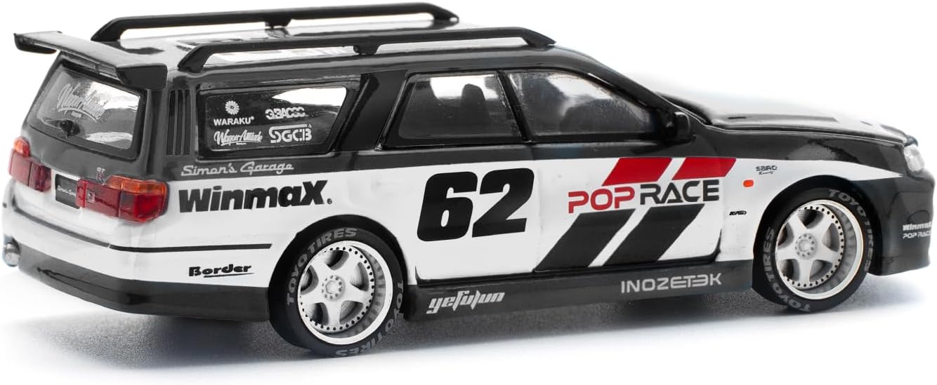 POPRACE 1/64 STAGEA SIMON'S GARAGE 62 BLACK PR640211
