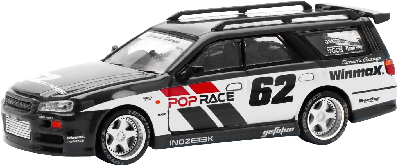 POPRACE 1/64 STAGEA SIMON'S GARAGE 62 BLACK PR640211