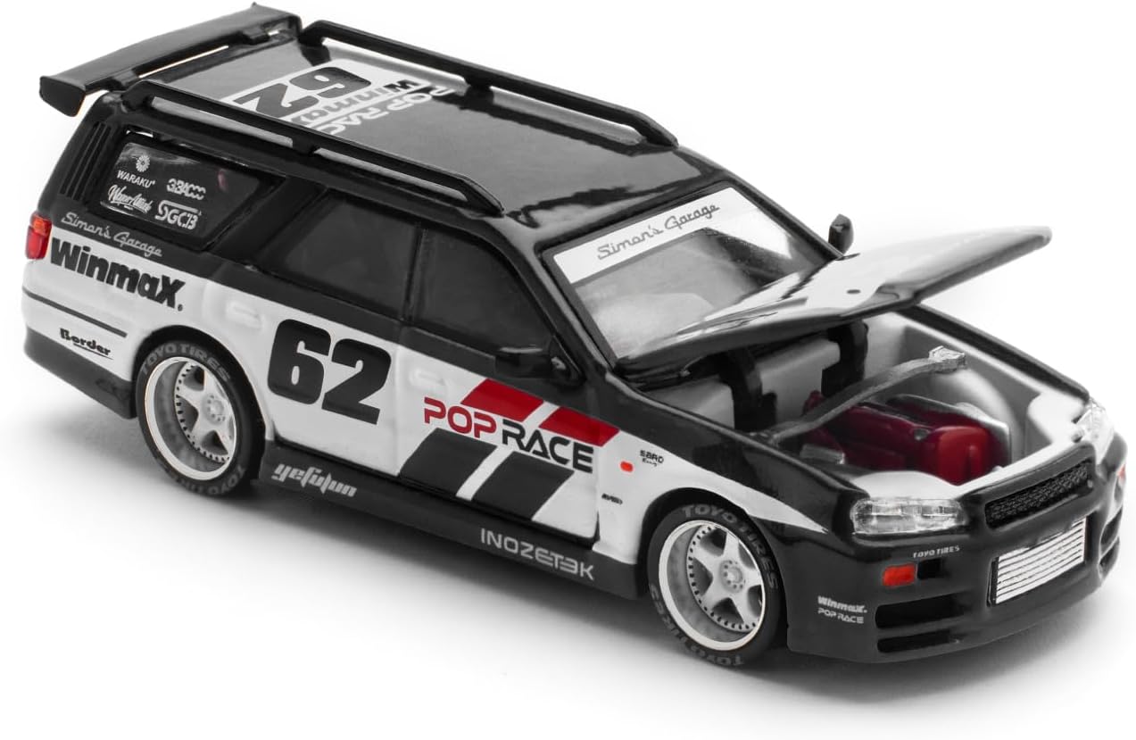 POPRACE 1/64 STAGEA SIMON'S GARAGE 62 BLACK PR640211