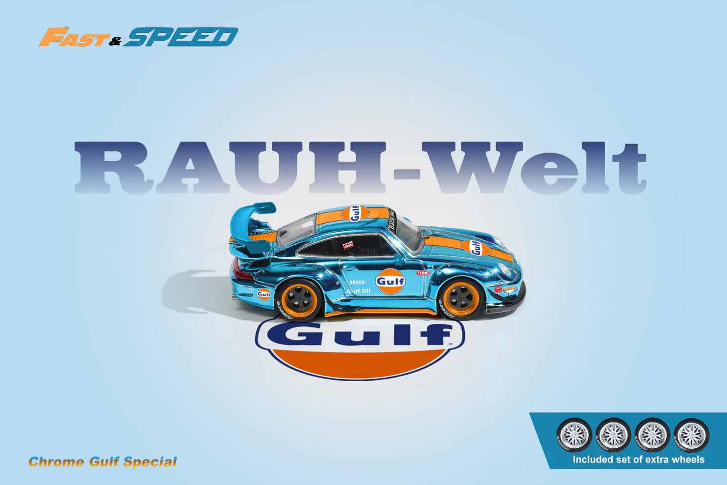 Fast Speed 1:64 Porsche RWB 993 GT - Chrome Gulf