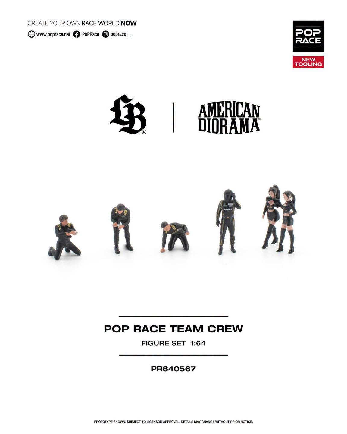 * PRE ORDER * POP RACE 1/64 LBWK TRUCK TEAM AMG WITH CREW